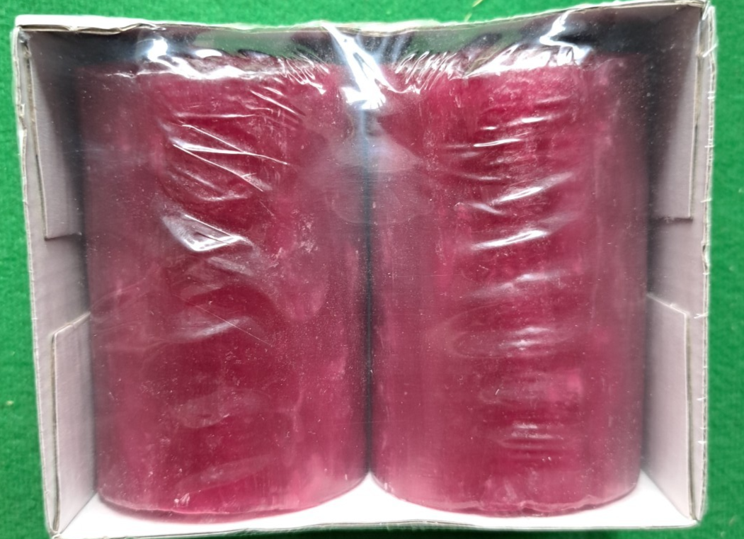 Casa Deko, 2 Stumpenkerzen, Rot